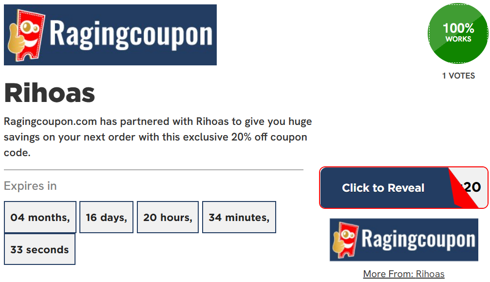 rihoas discount codes