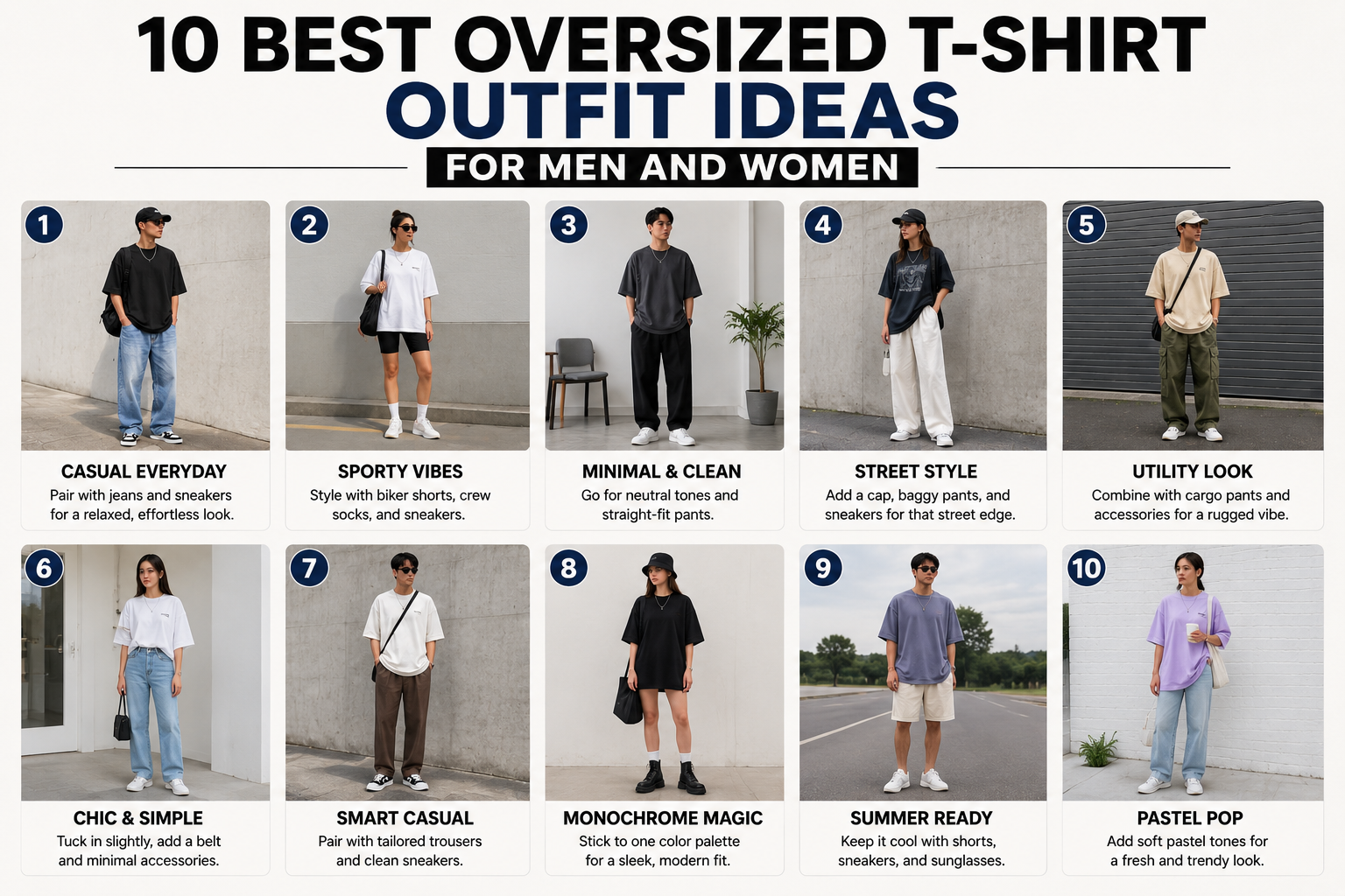10 Best Oversized T-Shirt Outfit Ideas for Men and Women