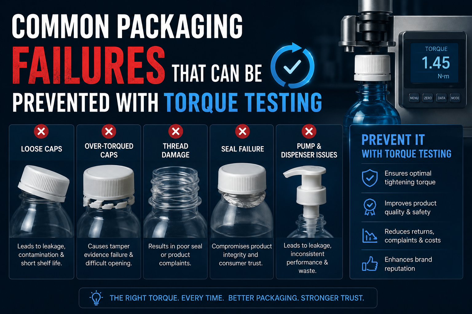 Common Packaging Failures That Can Be Prevented with Torque Testing