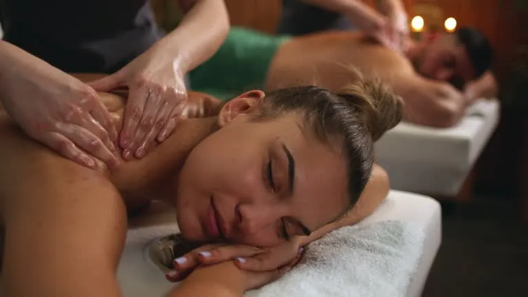 Relaxing Couple's Massage in Fairfax, VA with professional therapists providing a soothing spa experience for partners.
