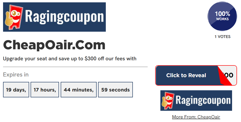 Cheapoair Discount Coupons