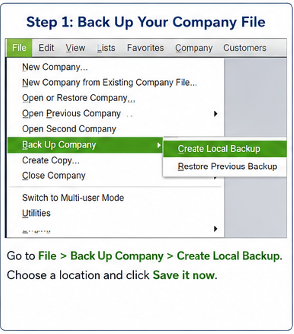 back up your company profile quickbooks error 61