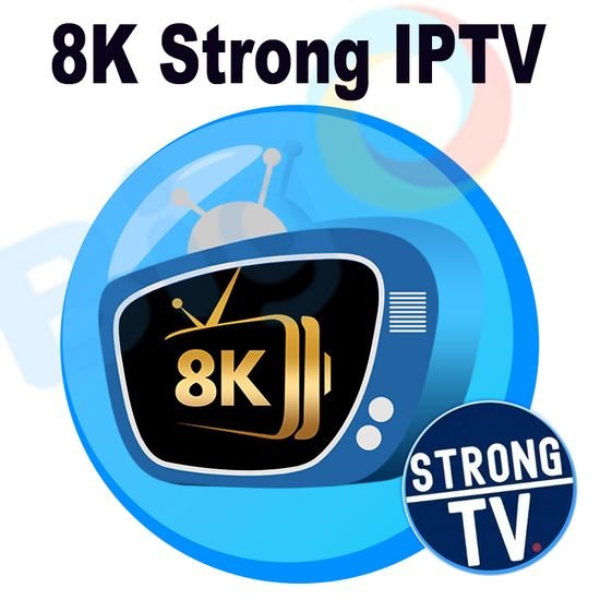 Strong 8K IPTV Player showcasing ultra-HD IPTV streaming, live TV channels, sports, movies, and entertainment across multiple devices