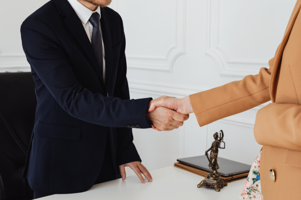 Lawyer handshake