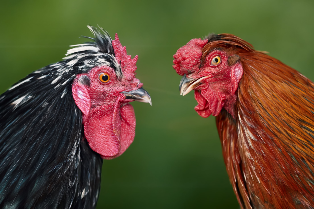 Two roosters