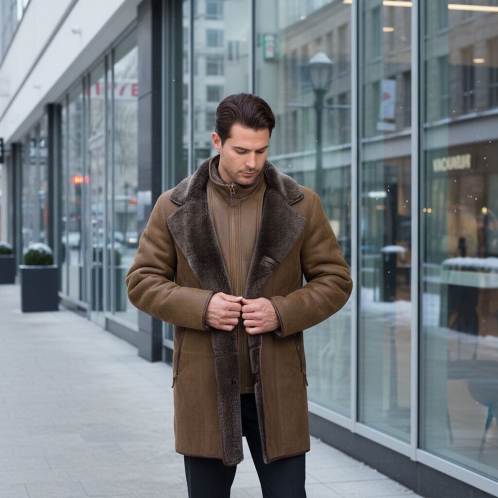 mens shearling coats
